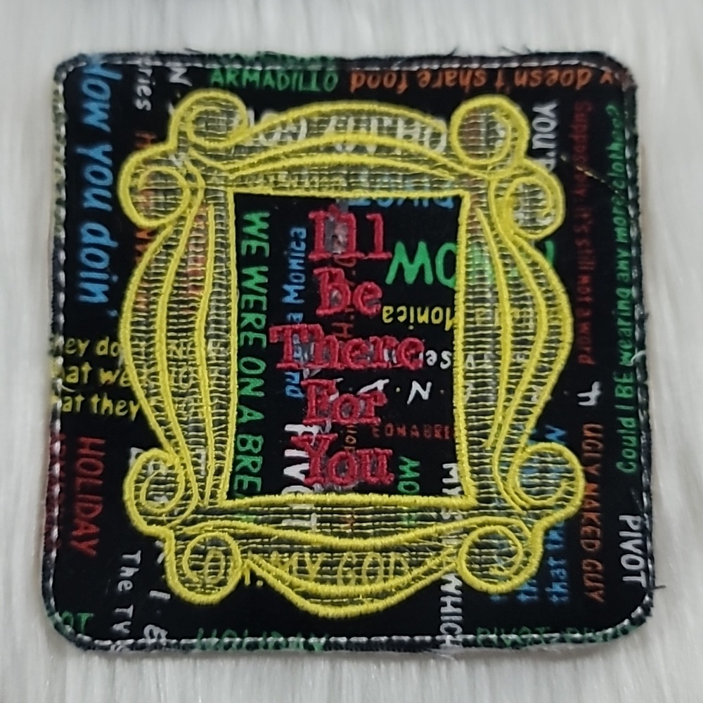 Set Of 4 Embroidered Cork Friends TV Show Coasters - Picture 4 of 6